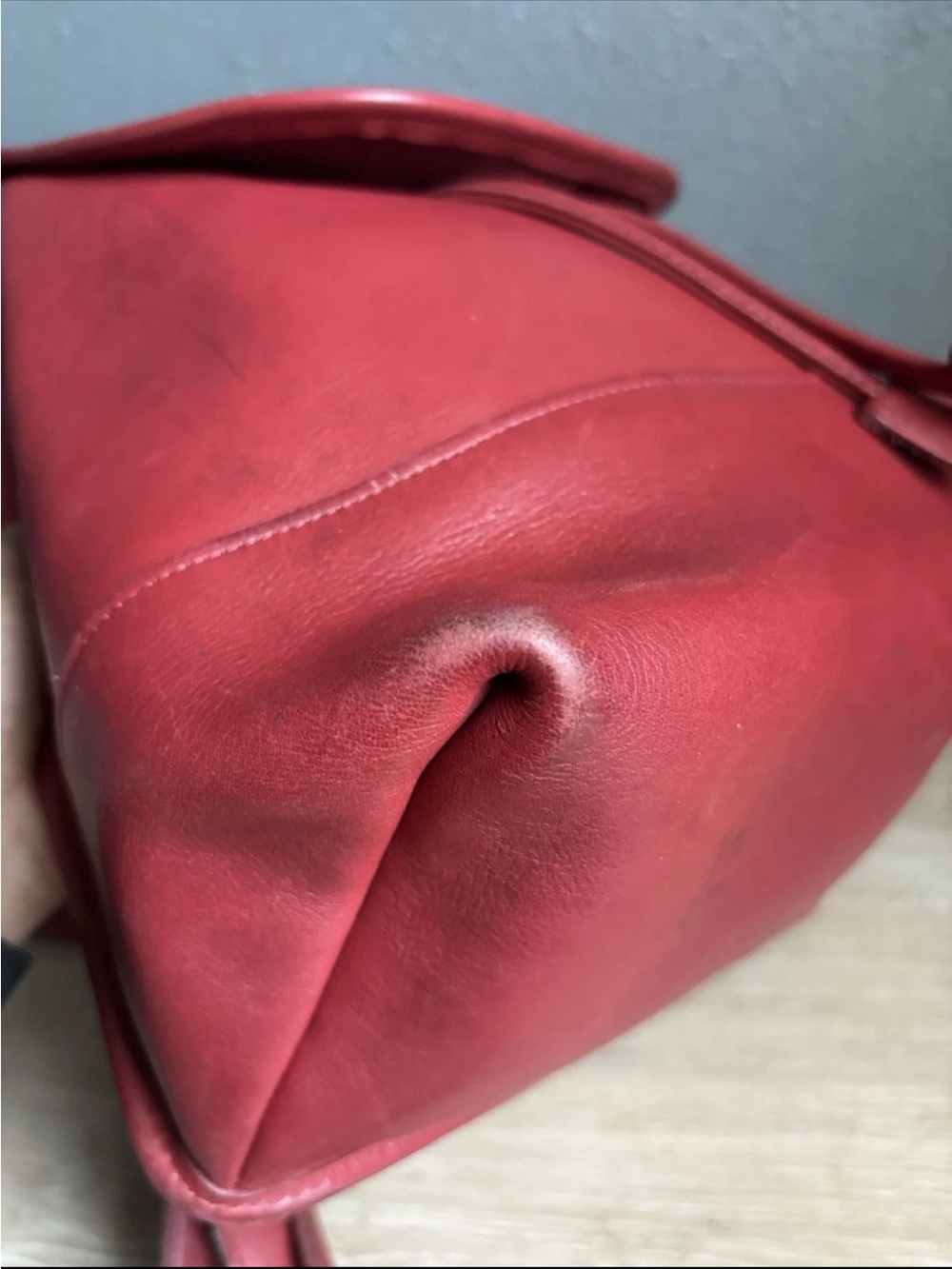 Vintage Coach 90s 9791 Red Leather Daypack Backpack - Picture 10 of 15